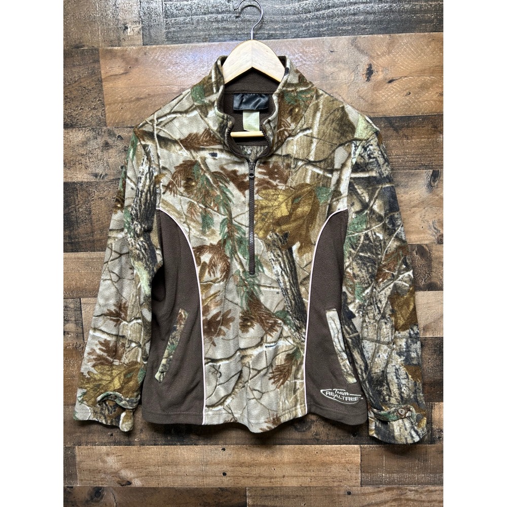 Kids Realtree Camo Fleece Quarter Zip‎ Pullover Jacket Camouflage Size 18/20